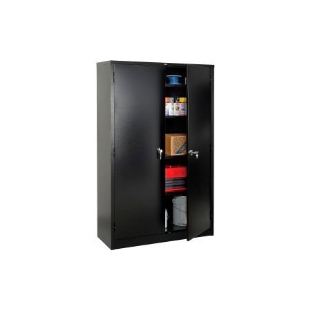Global Equipment Storage Cabinet, Turn Handle, 48"Wx18"Dx78"H, Black, Assembled 493313BK